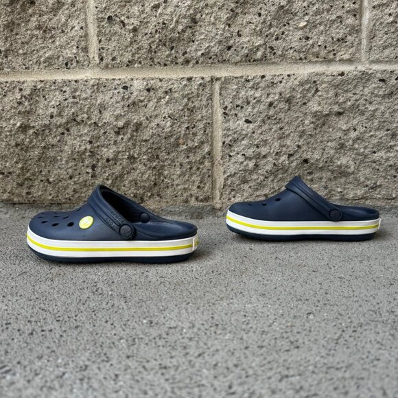 CROCS Crocband Clogs C12 12 Classic Yellow/Blue Slip On Shoes Unisex Toddler Boy - Picture 5 of 10